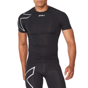 2XU Core Compression Short Sleeve-Black/Silver-XL