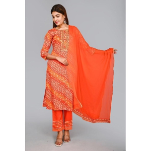 AMIRA'S INDIAN ETHNICWEAR - Orange Rayon Women's Stitched Salwar Suit ( Pack of 1 ) - M