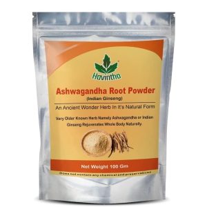 Havintha Natural Ashwagandha Powder for Helps Fight Anxiety and Support Health, Immunity Booster | Organic Ashwagandha Churna - 100 gm