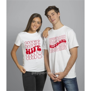 hubby wife couple t-shirt-XXXL / S