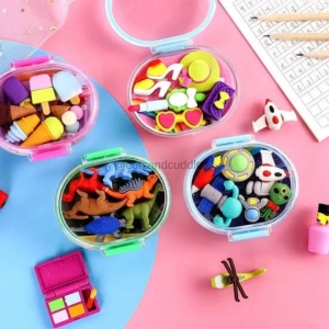 3D cartoon erasers in a box For kids School Stationary and Party Favor Gift-dino