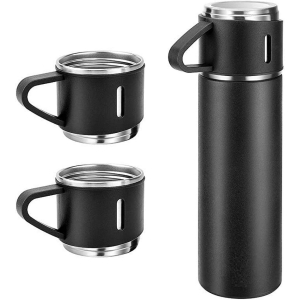 Vacuum Insulated Flask 500ml, Double Wall Stainless Steel Thermal Bottle with Lid 3 Cup for Hot & Cold Drink Water, Tea, Coffee Travel Mug Thermos