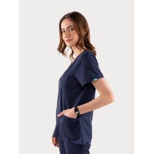 Free Motion Woven Scrub Top - Womens-S / Navy