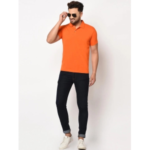 Cotton Blend Solid Half Sleeves Mens Polo T-Shirt-M