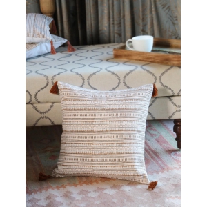 Cotton Brown Colour Striped Cushion Covers-(18