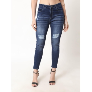 Women Skinny Mid Rise Dark Blue Jeans-24