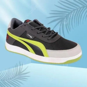 Richale Segastar Black White and Parrot Green Mens Casual Shoes-8