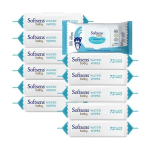 Softsens Baby 99.9% Pure Water Wipes | Pure Aloe Vera Extract Wipes For Babies (Pack of 12)