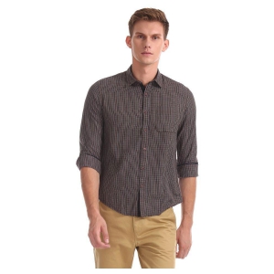 Ruggers 100 Percent Cotton Brown Shirt - None