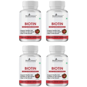 Herbs Library Biotin Capules For Hair Growth, Skin and Nails, 60 Capsules Each (Pack of 4)