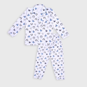 Roaring Nights Two-Piece Pajama Set-White / 7-8 years