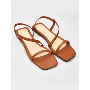 Women Tan Flats Sandal