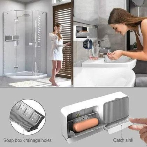 Double Bar Soap Dish with Drainage Box-Buy 1 @799