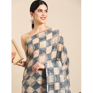 Checks Saree With Sequency Fancy Saree