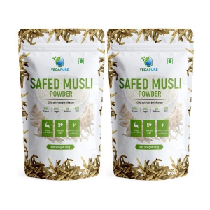 Vedapure Safed Musli Powder Supports Muscle Mass, Bones & Joints Boosts Energy,Vigor & Vitality - 100gm (Pack of 2)