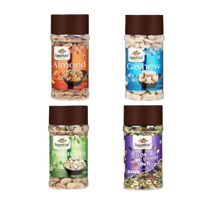 SAPPHIRE Combo Pack of 4  (Almonds, Cashews, Pistachios & Trail Mix Seeds - 200gm X 4)