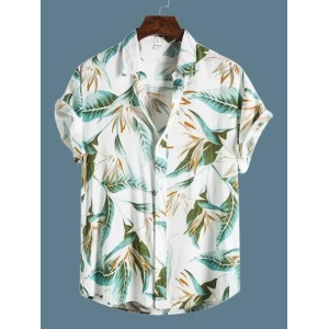 Lycra Printed Mens Shirt-M