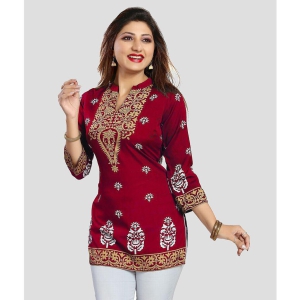 Meher Impex - Red Crepe Women''s Tunic ( Pack of 1 ) - None