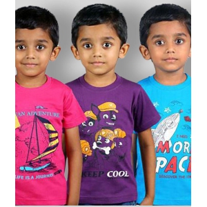 JILZ - Multicolor Cotton Boy's T-Shirt ( Pack of 5 ) - None