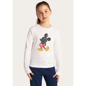 Mickey Love Printed White Full Sleeves Kids T-shirt By Offmint-4-6Y