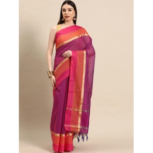 Designer Purple Linen Blend Saree