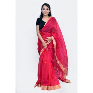 Tribes India Handwoven Chanderi Silk Saree 1TTXSARMP03835-01