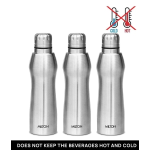 Milton Elate 1000 Stainless Steel Water Bottle, Set of 3, 880 ml Each, Silver - Silver