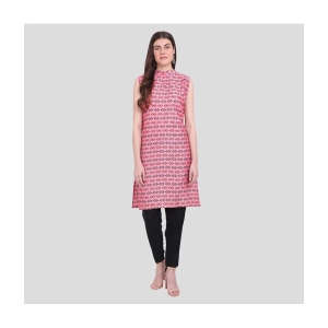 AKTIF Rayon Printed Straight Womens Kurti - Pink ( Pack of 1 ) - None