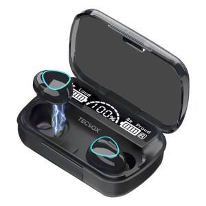 Tecsox Max10 Earbud In Ear Bluetooth Earphone 45 Hours Playback Bluetooth IPX6(Water Resistant) Powerfull Bass -Bluetooth V 5.1 Black