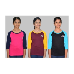 JILZ - Multi 100% Cotton Girls T-Shirt ( Pack of 3 ) - None