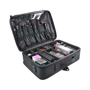 House Of Quirk Black 3 Layers Large Professional Makeup Travel Case