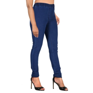 Women's Denim Lycra Solid Plus Size Jeggings-XL