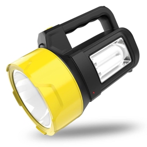 Emergency LED Search Long Range Torch Light 125W Rechargeable with Blinker + Side Light (Yellow)