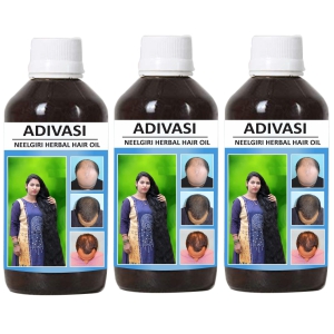 Donnara Organics Adivasi Neelgiri Herbal Hair Oil For Faster Hair Growth Combo pack of 3 bottles of 125 ml(375 ML)-Free Size