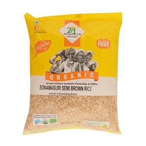 24 Mantra Organic Sonamasuri Raw Semi Brown Rice Handpounded 1kg