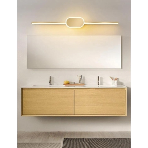 Hdc 18w Modern Electroplated Antique Brass Gold Sleek Body Led Wall Light Mirror Vanity Picture Lamp - Warm White