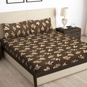Arena 186 TC Brown Double Size Bedsheet With 2 Pillow Cover-Double Bedsheet / 186 TC / Brown
