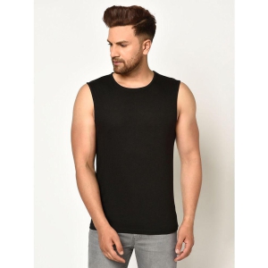 Glito - Black Cotton Blend Mens Vest ( Pack of 1 ) - None