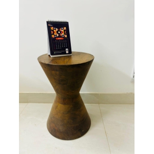 Round hard wood side table or hard stool or wooden lamp table 45cm