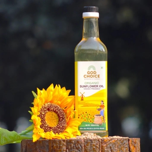 Organic Sunflower Oil | Wood Pressed | Single-Filtered-1L Pet Bottle