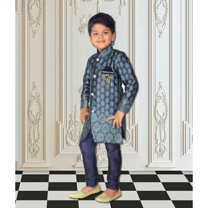 Ahhaaaa Kids Ethnic Wear Sherwani and Breaches Set for Boys - None