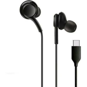 Hand free Bass Type c Wired Headset (Black, In the Ear)