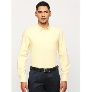 Solemio Cotton Blend Regular Fit Full Sleeves Men's Formal Shirt - Yellow ( Pack of 1 ) - None