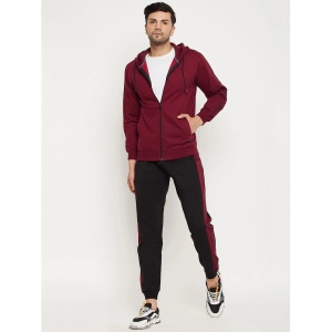 Wild West - Maroon Cotton Blend Regular Fit Solid Mens Sports Tracksuit ( Pack of 1 ) - None