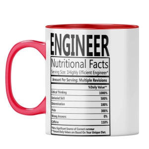 Engineer Nutritional Fact Coffee Mug-Red