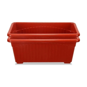 10Club Red Plastic Flower Pot ( Pack of 2 ) - Red