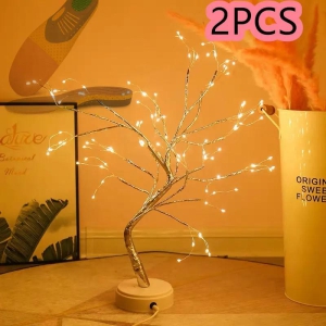 Led Copper Wire Light Bedroom Light-Rice grains 2PCS