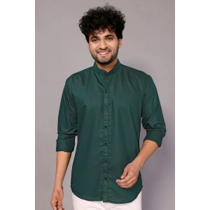 Anand Cotton Blend Regular Fit Solids Full Sleeves Mens Casual Shirt - Green ( Pack of 1 ) - None