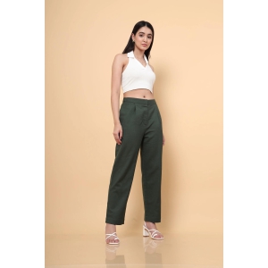 Green Straight Casual Pants-S