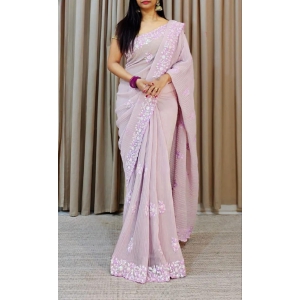 Graceful Purple Color Georgette Saree